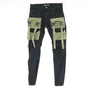 Mens 32 X 32 Taker Patch PRT & EMB Strap Denim